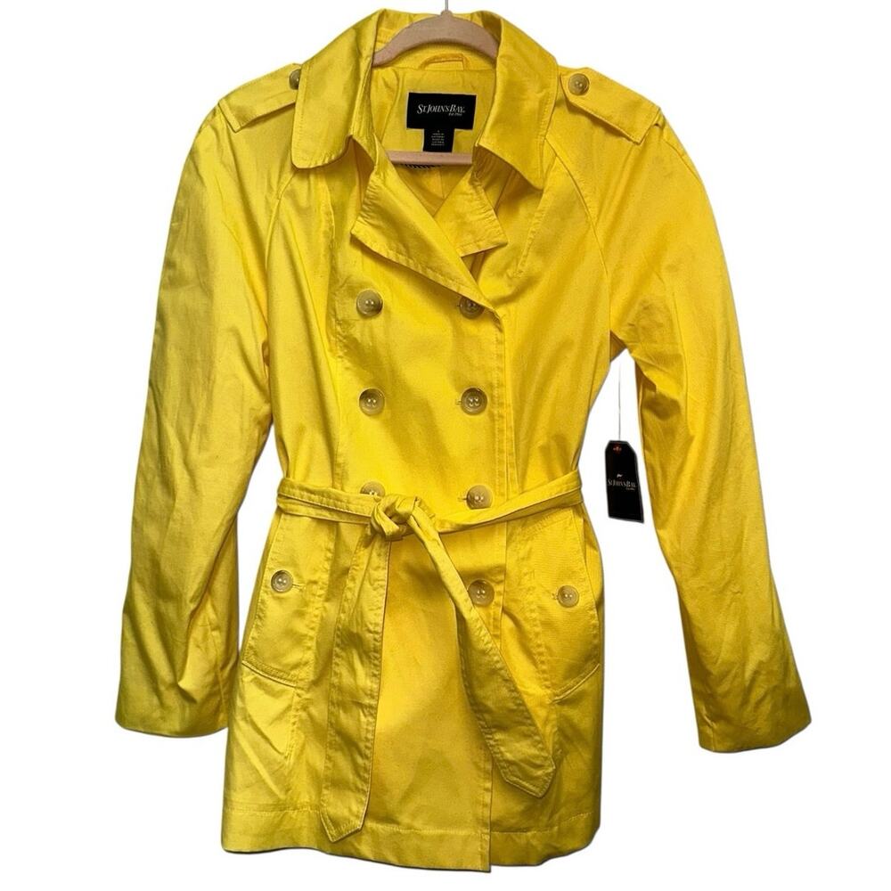 St. John's Bay‎ Lemon Dream Trench Coat NWT Small Yellow